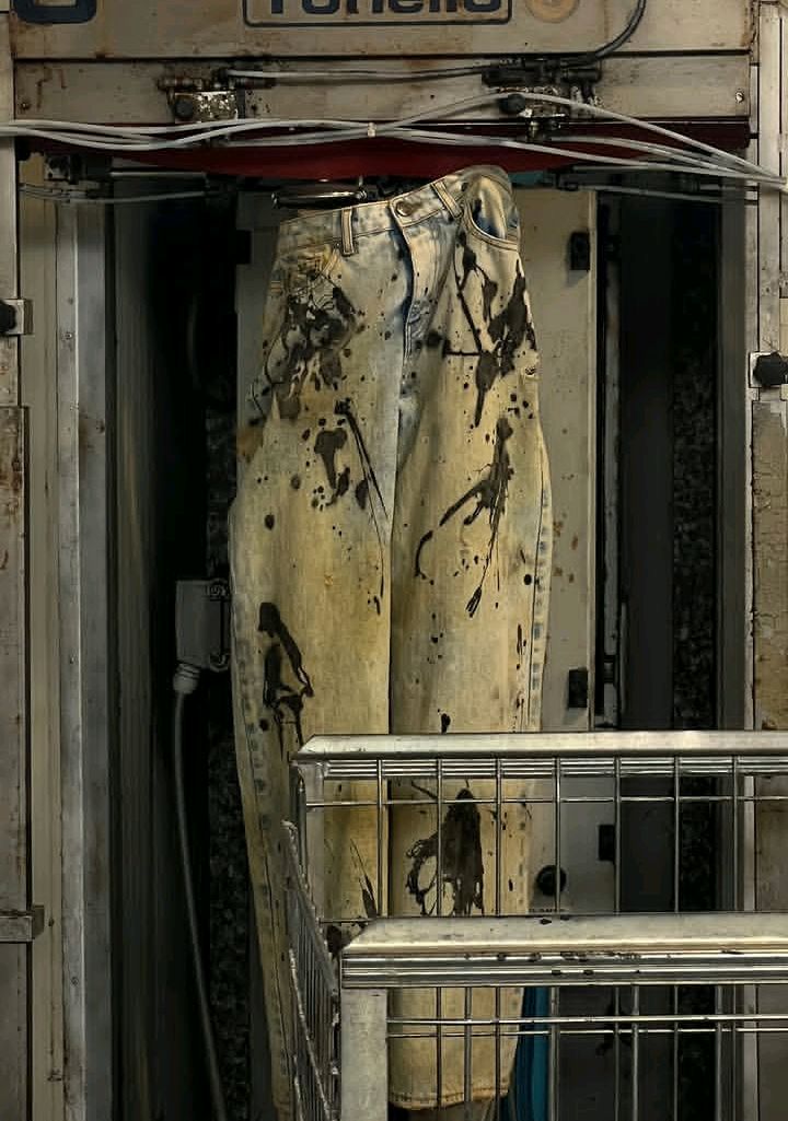 Paint-splattered Richard Roy denim
